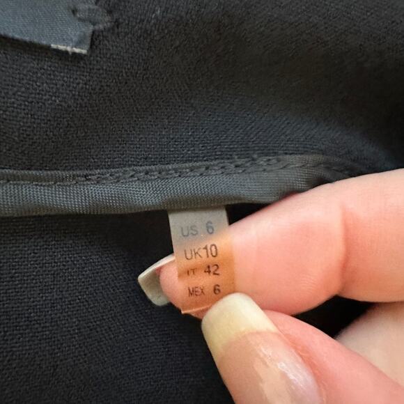 Tahari Black High Waist Straight Leg Size Zip Trouser Pant 6 - Picture 8 of 12